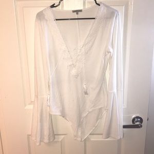 Lace up, bell sleeve Body Suit